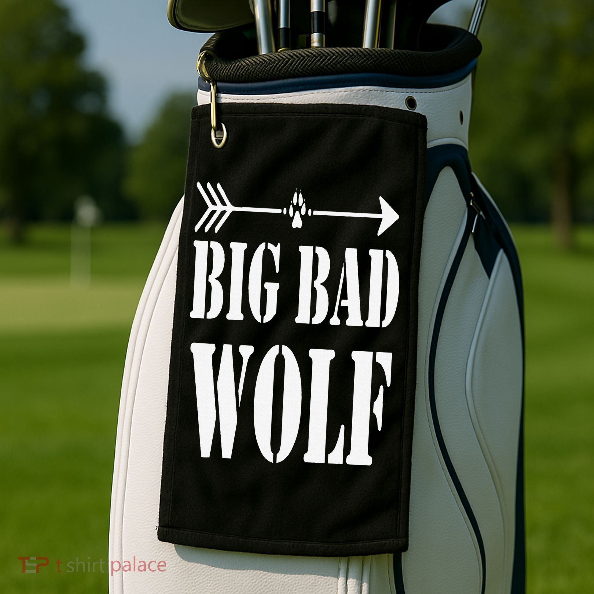 Big Bad and Wolf Funny Wolves Werewolf Cool Dog Golf Towel