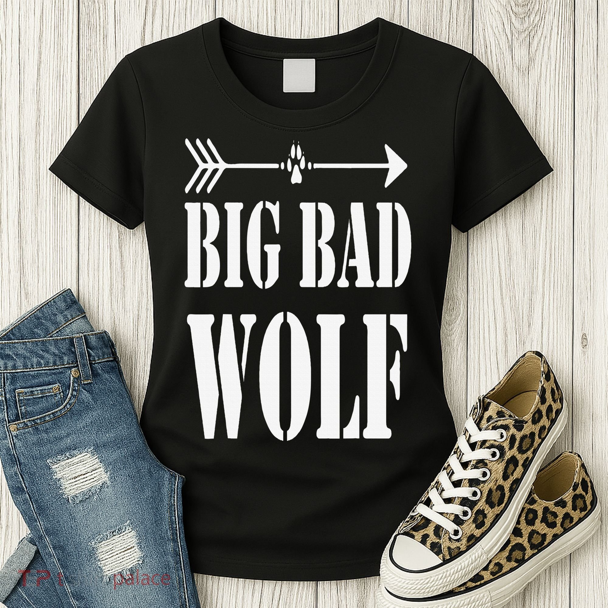 Big Bad and Wolf Funny Wolves Werewolf Cool Dog Women's T-Shirt