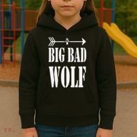 Big Bad and Wolf Funny Wolves Werewolf Cool Dog Kids Hoodie thumb 3