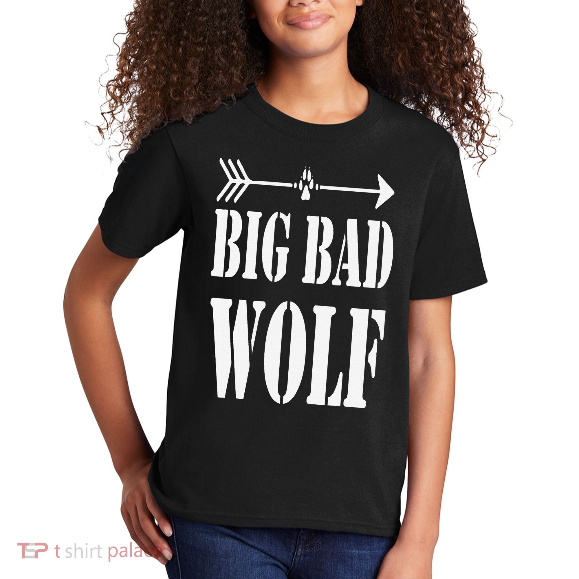 Big Bad and Wolf Funny Wolves Werewolf Cool Dog Kids T-Shirt
