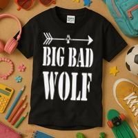 Big Bad and Wolf Funny Wolves Werewolf Cool Dog Kids T-Shirt thumb 3