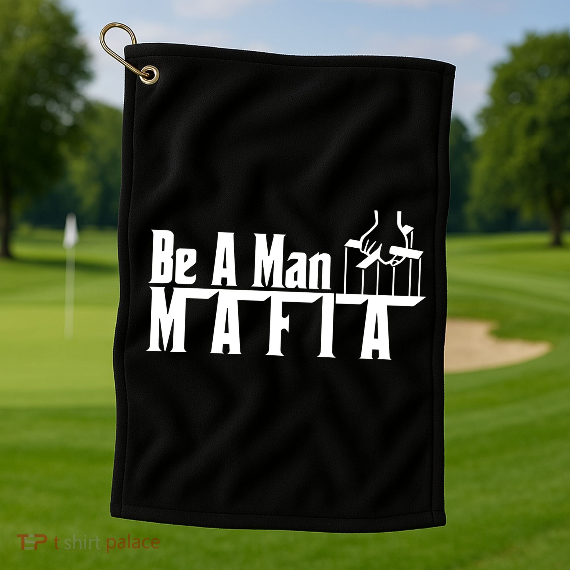 Boston Be A Man Mafia Golf Towel