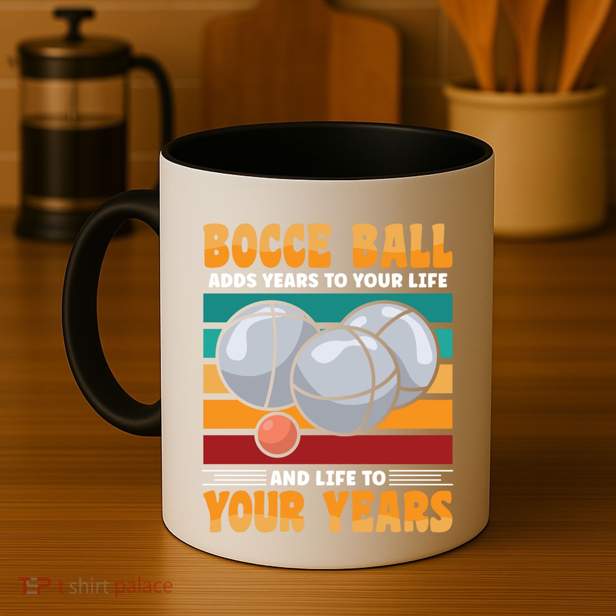 Bocce Ball Adds Years To Your Life Bocce Ball Funny Gift Coffee Mug