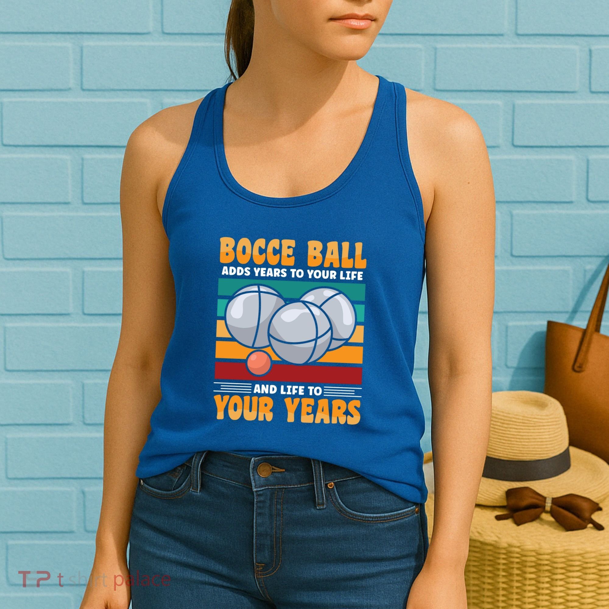 Bocce Ball Adds Years To Your Life Bocce Ball Funny Gift Women's Tank Top