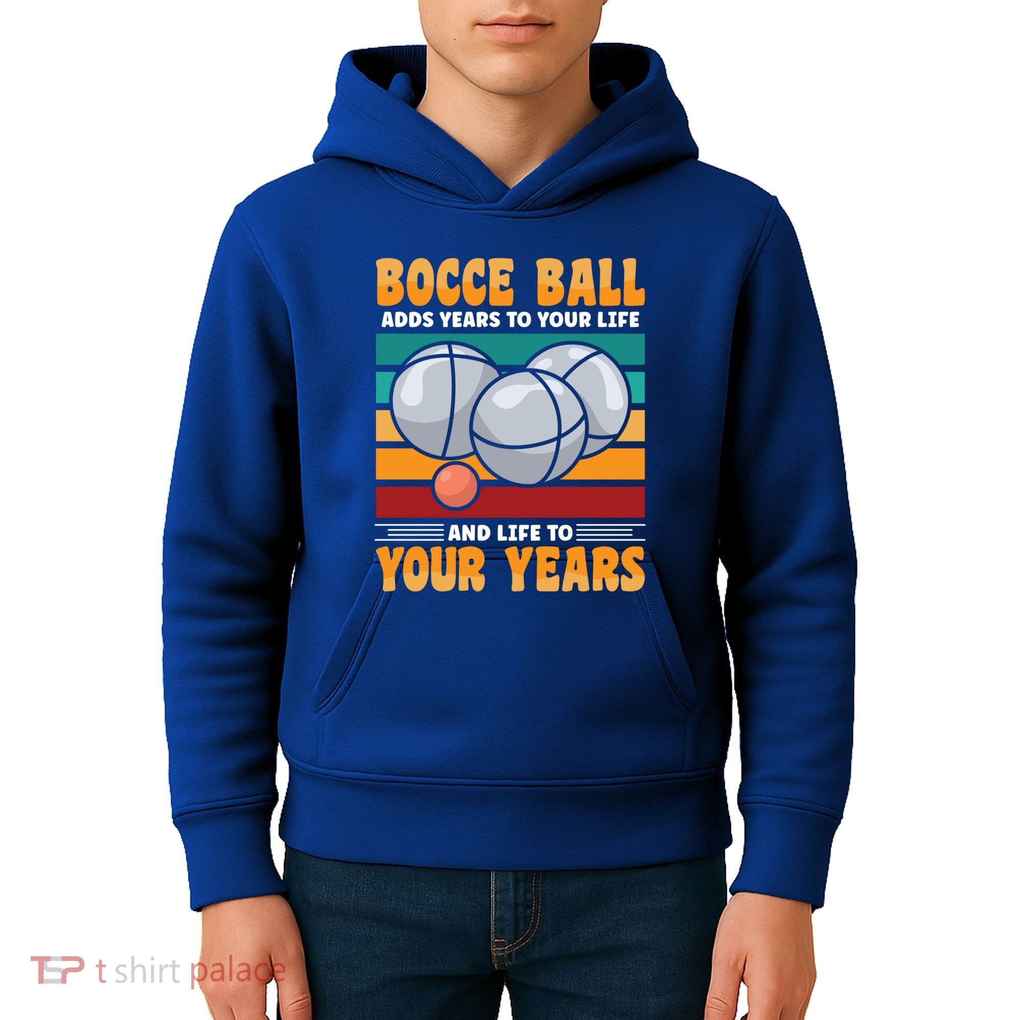 Bocce Ball Adds Years To Your Life Bocce Ball Funny Gift Kids Hoodie
