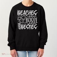 Beaches Booze And Best Friend Vacation Cruise Graphic Great Gift Women's Sweatshirt thumb 0