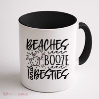 Beaches Booze And Best Friend Vacation Cruise Graphic Great Gift Coffee Mug thumb 1