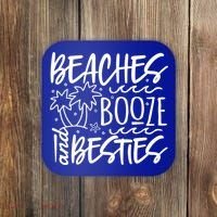 Beaches Booze And Best Friend Vacation Cruise Graphic Great Gift Coaster thumb 0