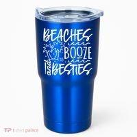 Beaches Booze And Best Friend Vacation Cruise Graphic Great Gift Tumbler thumb 0
