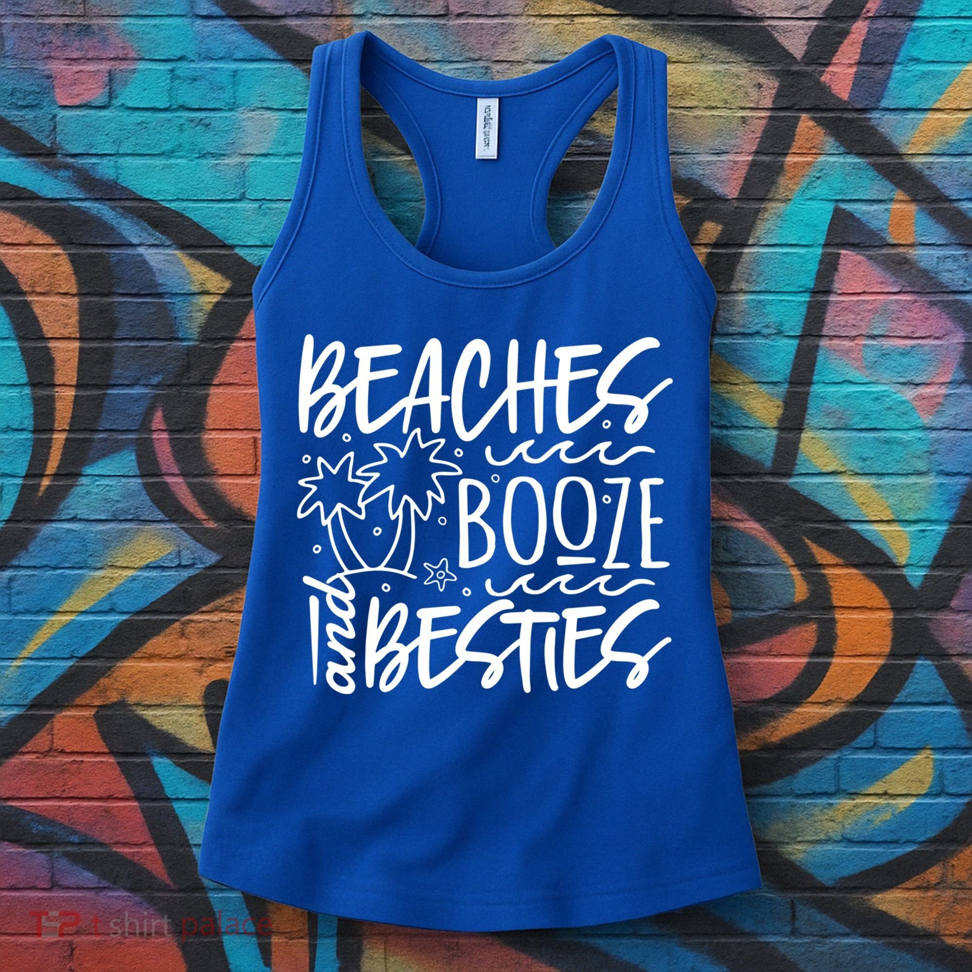 Beaches Booze And Best Friend Vacation Cruise Graphic Great Gift Women's Tank Top