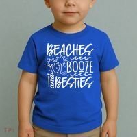 Beaches Booze And Best Friend Vacation Cruise Graphic Great Gift Toddler T-Shirt thumb 2
