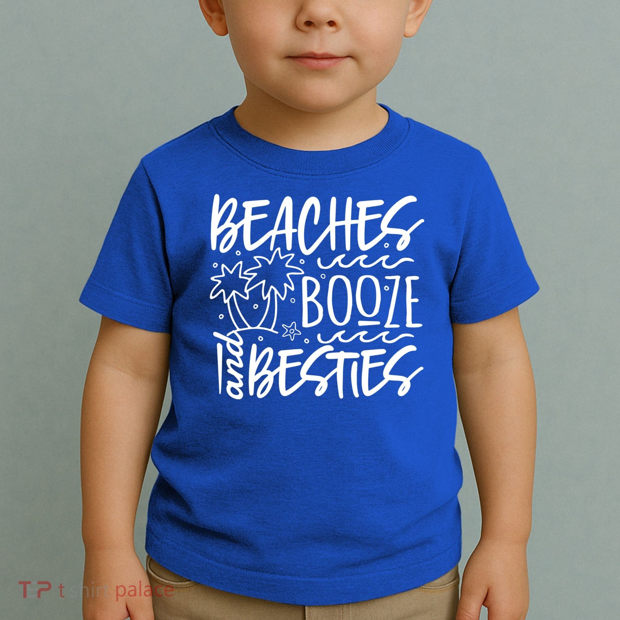 Beaches Booze And Best Friend Vacation Cruise Graphic Great Gift Toddler T-Shirt