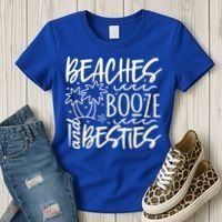 Beaches Booze And Best Friend Vacation Cruise Graphic Great Gift Women's T-Shirt thumb 3