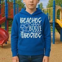 Beaches Booze And Best Friend Vacation Cruise Graphic Great Gift Kids Hoodie thumb 2