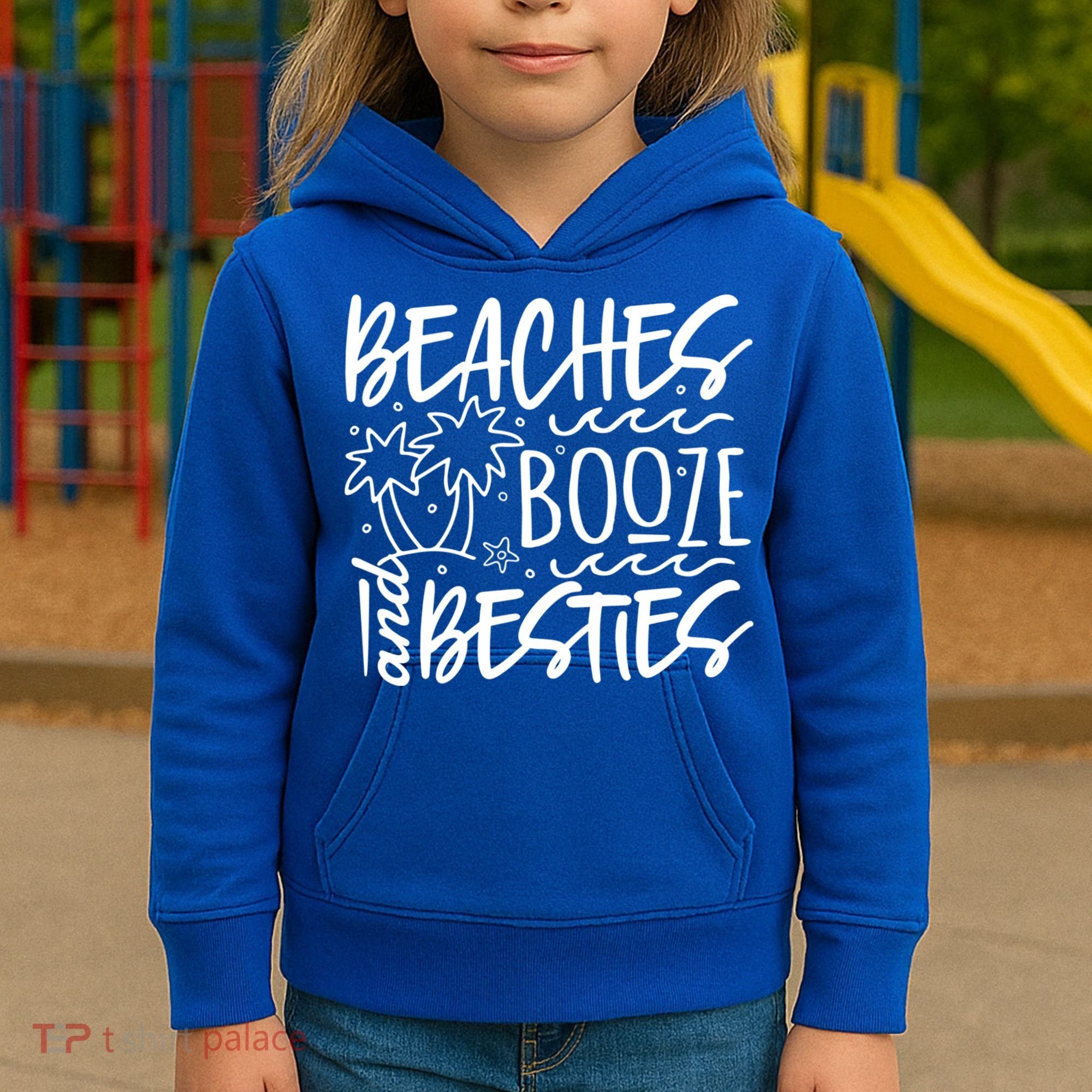 Beaches Booze And Best Friend Vacation Cruise Graphic Great Gift Kids Hoodie