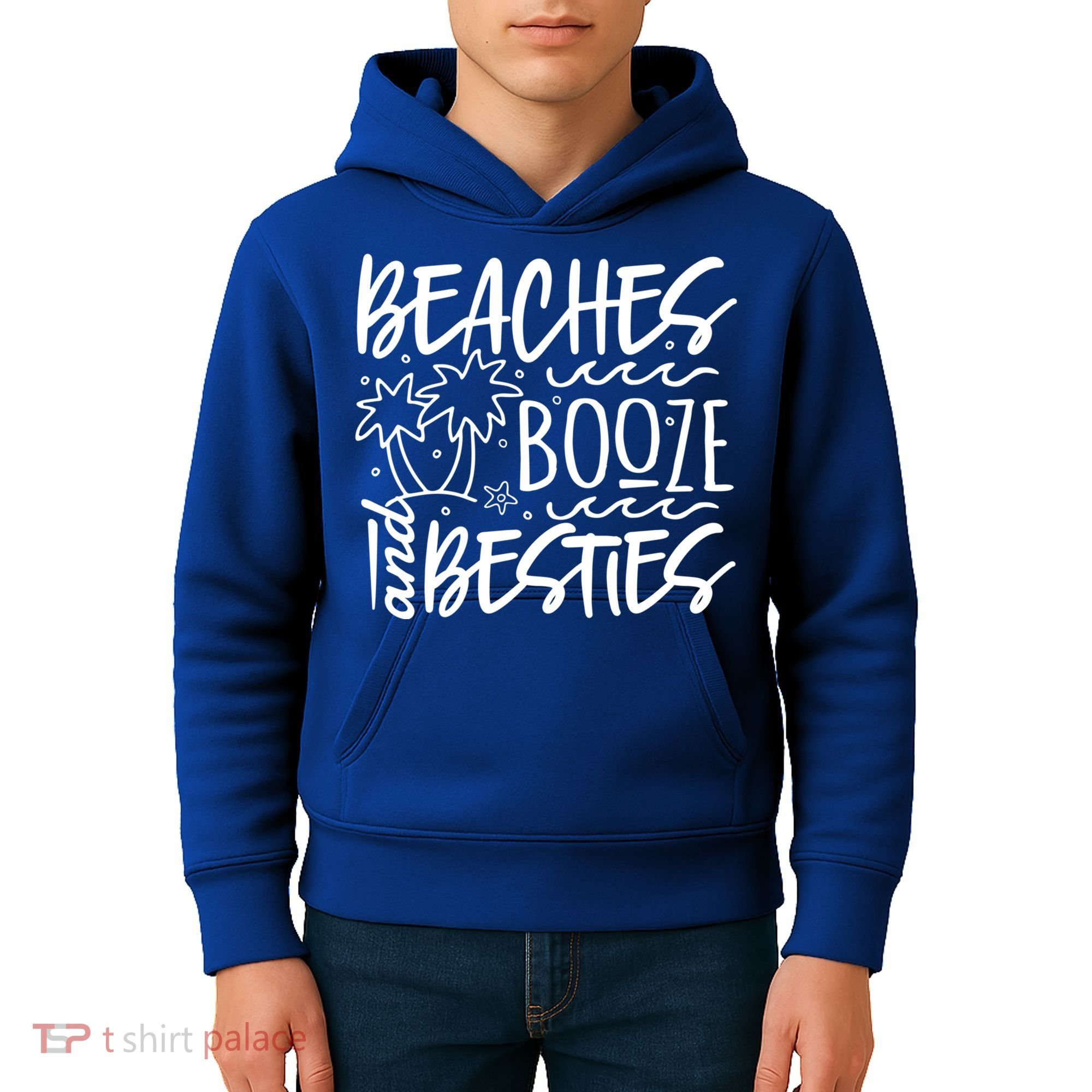 Beaches Booze And Best Friend Vacation Cruise Graphic Great Gift Kids Hoodie