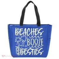 Beaches Booze And Best Friend Vacation Cruise Graphic Great Gift Tote Bag thumb 0