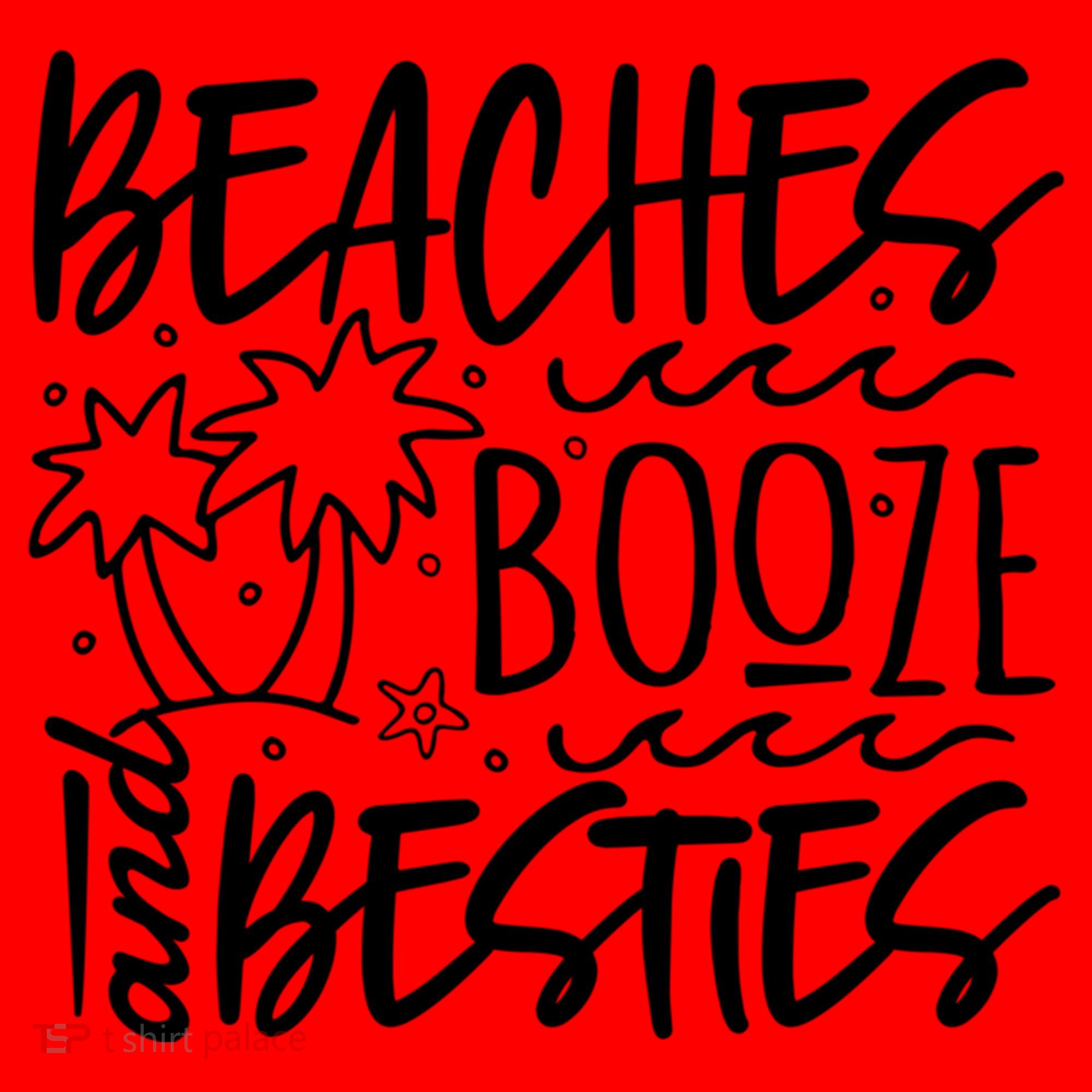 Beaches Booze And Best Friend Vacation Cruise Graphic Great Gift Santa Hat