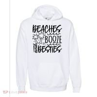 Beaches Booze And Best Friend Vacation Cruise Graphic Great Gift Comfort Colors Garment-Dyed Hooded Sweatshirt thumb 0