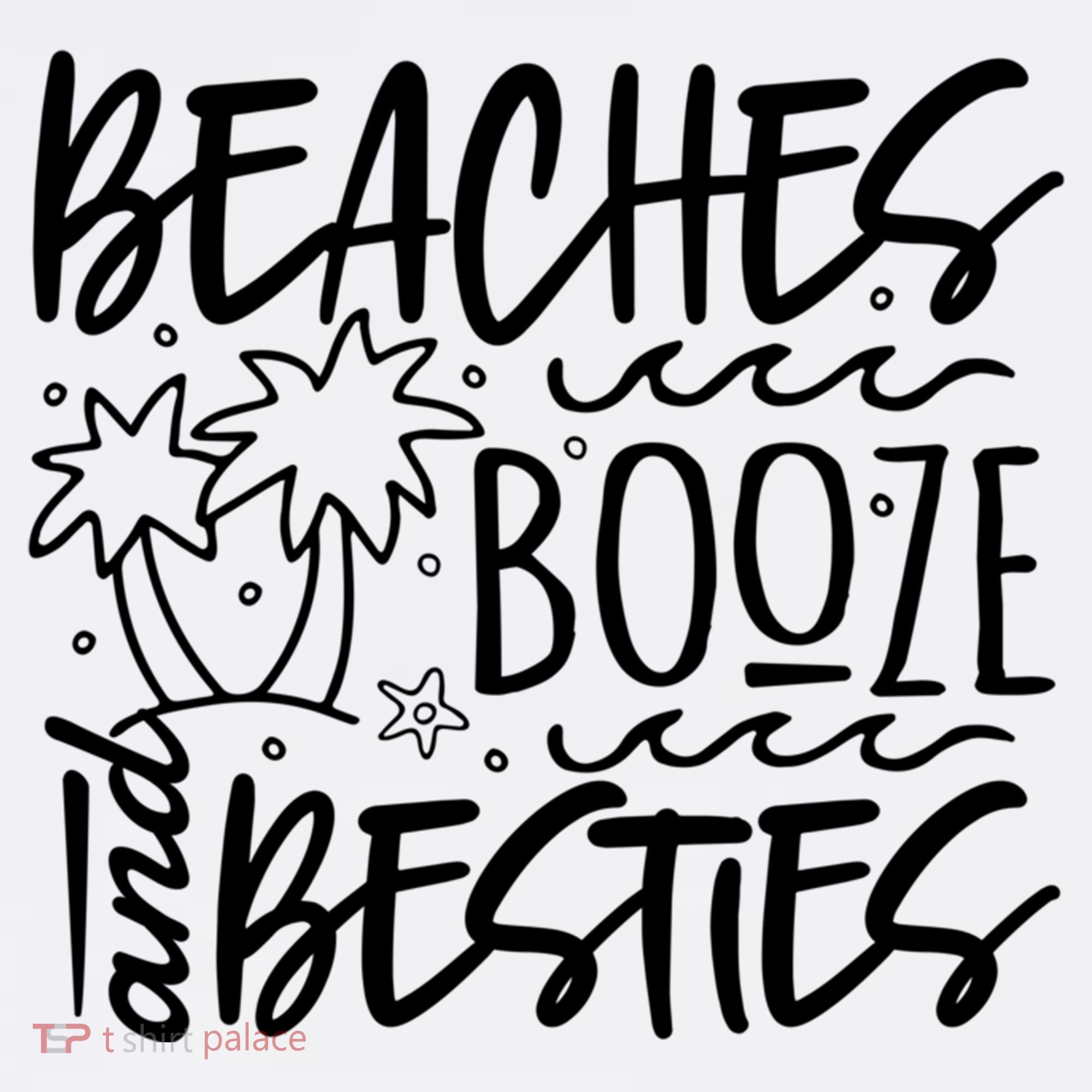Beaches Booze And Best Friend Vacation Cruise Graphic Great Gift Comfort Colors Garment-Dyed Hooded Sweatshirt