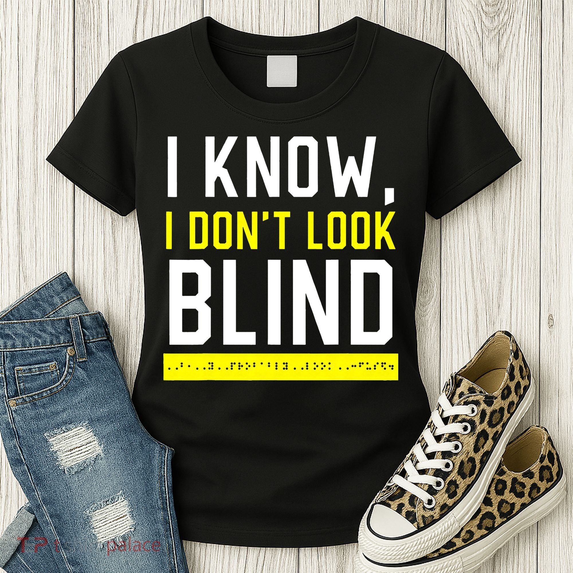Braille Blind Awareness Visually Impaired Disability Women's T-Shirt