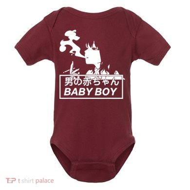 Baby Boy Aesthetic Vaporwave Anime Baby Bodysuit