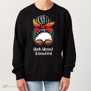 Black Blessed And Beautiful Hair Bun Women's Sweatshirt