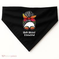 Black Blessed And Beautiful Hair Bun USA-Made Doggie Bandana thumb 0
