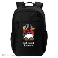 Black Blessed And Beautiful Hair Bun Backpack thumb 0