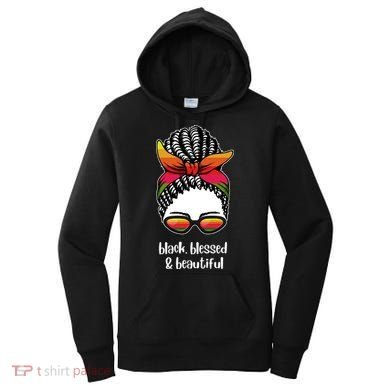 Black Blessed And Beautiful Hair Bun Women's Hoodie