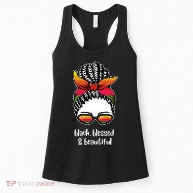 Black Blessed And Beautiful Hair Bun Women's Tank Top