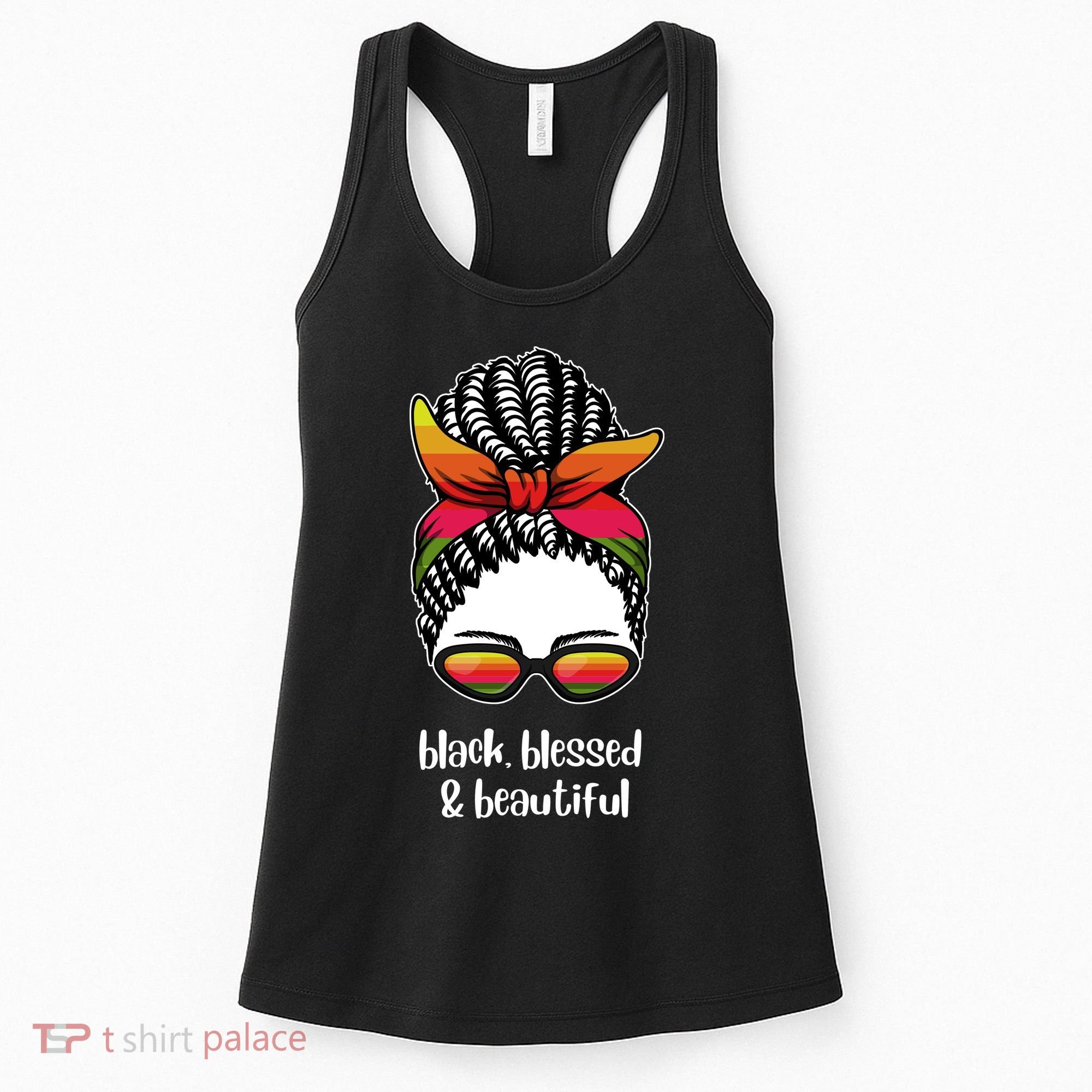 Black Blessed And Beautiful Hair Bun Women's Tank Top