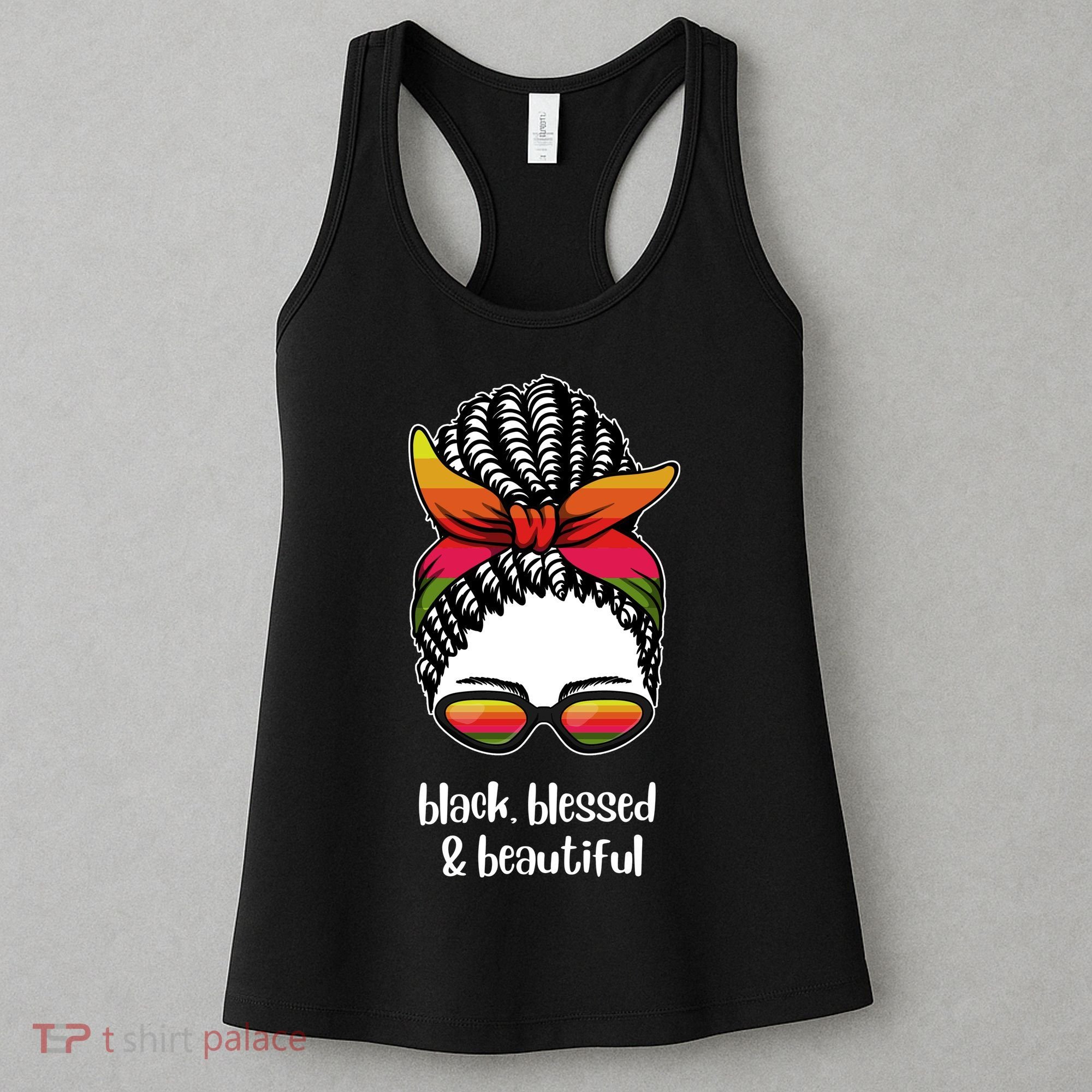 Black Blessed And Beautiful Hair Bun Women's Tank Top