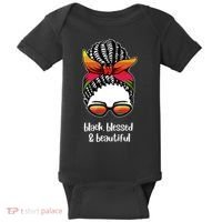 Black Blessed And Beautiful Hair Bun Baby Bodysuit thumb 0