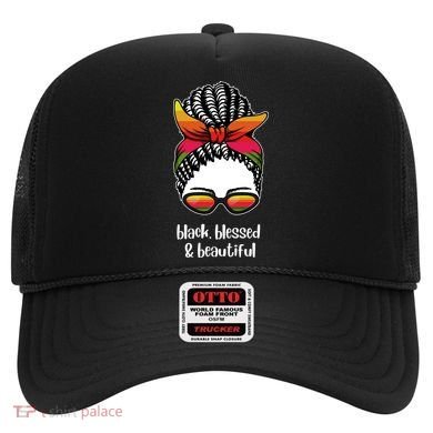 Black Blessed And Beautiful Hair Bun Hat