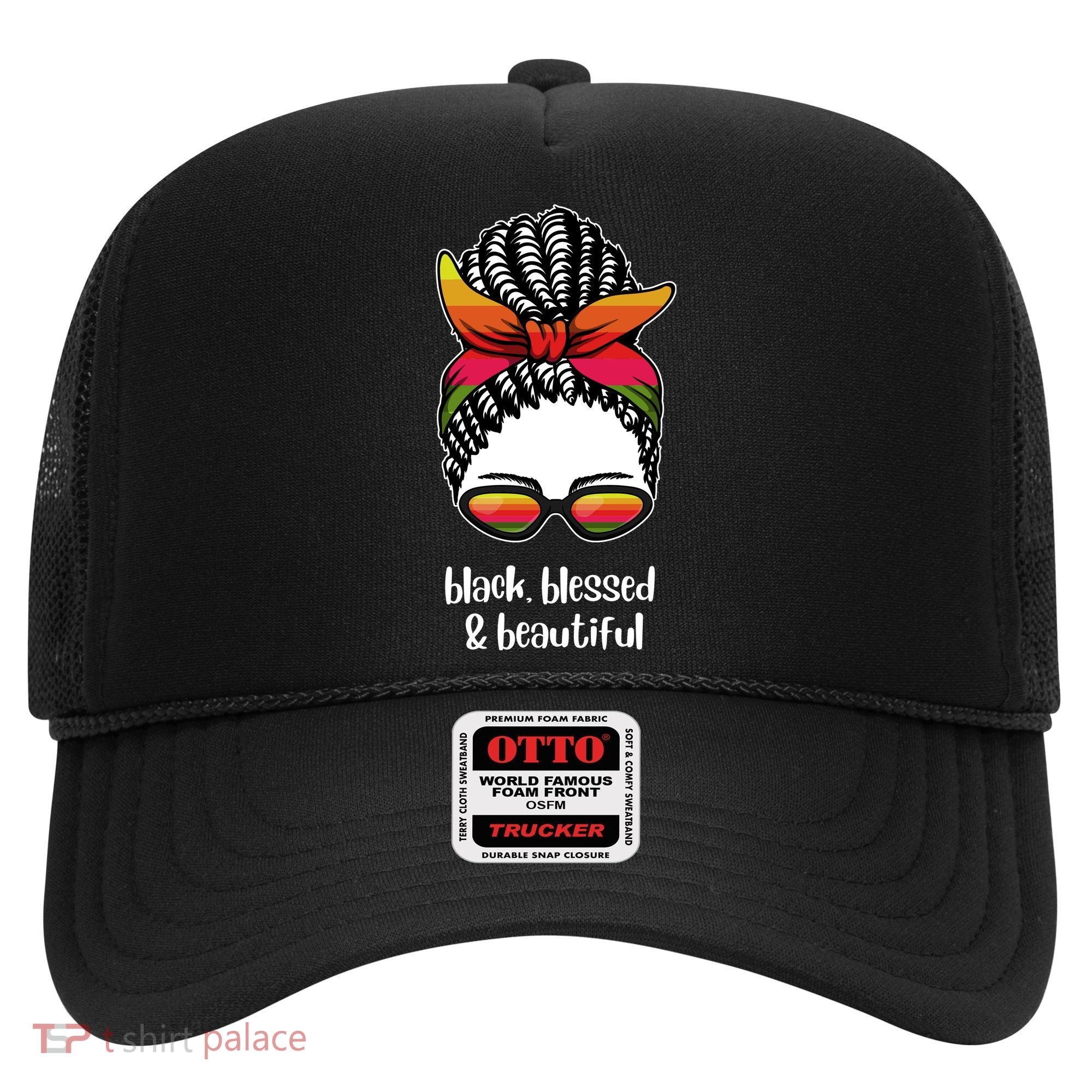 Black Blessed And Beautiful Hair Bun Hat