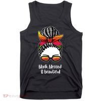 Black Blessed And Beautiful Hair Bun Tank Top thumb 0