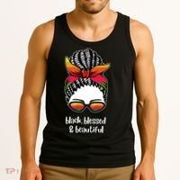 Black Blessed And Beautiful Hair Bun Tank Top thumb 3