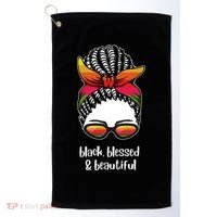 Black Blessed And Beautiful Hair Bun Golf Towel thumb 0