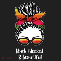 Black Blessed And Beautiful Hair Bun Golf Towel thumb 3