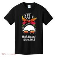 Black Blessed And Beautiful Hair Bun Kids T-Shirt thumb 0