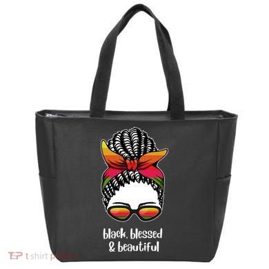 Black Blessed And Beautiful Hair Bun Tote Bag