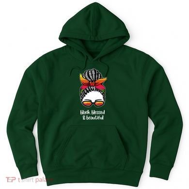 Black Blessed And Beautiful Hair Bun Hoodie