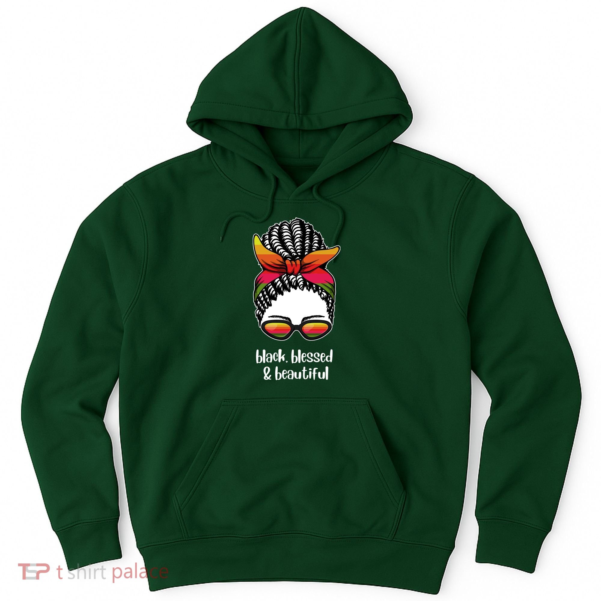 Black Blessed And Beautiful Hair Bun Hoodie