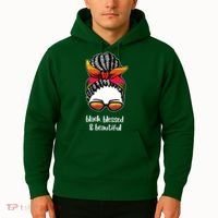 Black Blessed And Beautiful Hair Bun Hoodie thumb 2