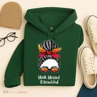 Black Blessed And Beautiful Hair Bun Hoodie thumb 4