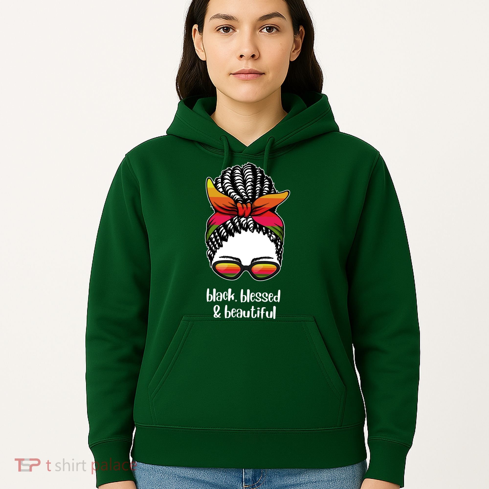 Black Blessed And Beautiful Hair Bun Hoodie
