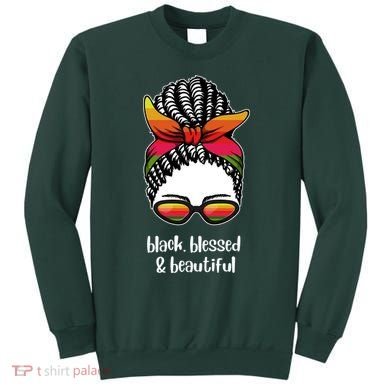 Black Blessed And Beautiful Hair Bun Sweatshirt