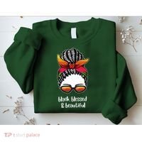 Black Blessed And Beautiful Hair Bun Sweatshirt thumb 2