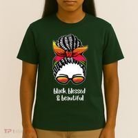 Black Blessed And Beautiful Hair Bun T-Shirt thumb 4